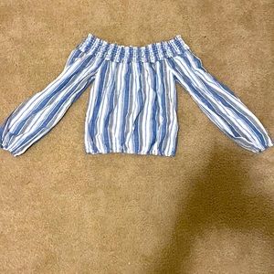 off the shoulder crop top.
